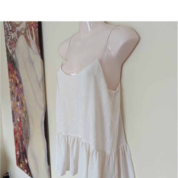 EUC Club Monaco white 100% silk peplum camisole size XS - Picture 8 of 9